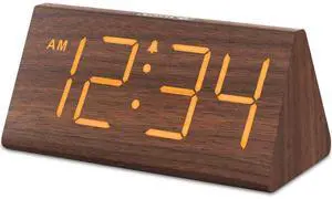 Eyesoul Wooden Digital Alarm Clocks for Bedrooms - Electric Desk Clock with Large Numbers, USB Port, Loud Alarm for Heavy Sleepers, Adjustable Volume, Dimmer, Snooze, DST, Wood Décor, Adapter Powered Eyesoul Wooden Digital Alarm Clocks for Bedrooms - Electric Desk Clock with Large Numbers, USB Port, Loud Alarm for Heavy Sleepers, Adjustable Volume, Dimmer, Snooze, DST, Wood Décor, Adapter Powered