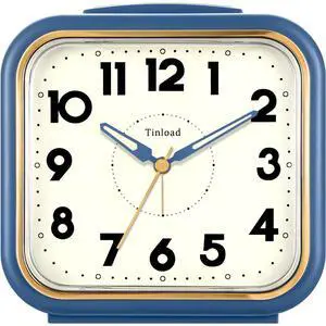 Eyesoul 5.5" Large Analog Alarm Clock Silent Non Ticking Gentle Wake Beep Sounds Increasing Volume Battery Operated Snooze and Manual Light Retro Blue Eyesoul 5.5" Large Analog Alarm Clock Silent Non Ticking Gentle Wake Beep Sounds Increasing Volume Battery Operated Snooze and Manual Light Retro Blue