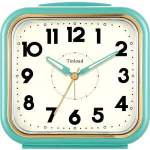Eyesoul 5.5" Large Analog Alarm Clock Silent Non Ticking Gentle Wake Beep Sounds Increasing Volume Battery Operated Snooze and Manual Light Retro Green Eyesoul 5.5" Large Analog Alarm Clock Silent Non Ticking Gentle Wake Beep Sounds Increasing Volume Battery Operated Snooze and Manual Light Retro Green
