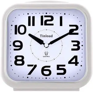 Eyesoul 5.5" Large Analog Alarm Clock Silent Non Ticking, Gentle Wake, Beep Sounds, Increasing Volume, Battery Operated Snooze and Manual Light, Easy Set,White (Best for Elder) Eyesoul 5.5" Large Analog Alarm Clock Silent Non Ticking, Gentle Wake, Beep Sounds, Increasing Volume, Battery Operated Snooze and Manual Light, Easy Set,White (Best for Elder)