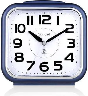 Eyesoul 5.5" Large Analog Alarm Clock Silent Non Ticking, Gentle Wake, Beep Sounds, Increasing Volume, Battery Operated Snooze and Manual Light, Easy Set, Blue Eyesoul 5.5" Large Analog Alarm Clock Silent Non Ticking, Gentle Wake, Beep Sounds, Increasing Volume, Battery Operated Snooze and Manual Light, Easy Set, Blue