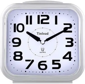 Eyesoul 5.5" Large Analog Alarm Clock Silent Non Ticking, Gentle Wake, Beep Sounds, Increasing Volume, Battery Operated Snooze and Manual Light, Easy Set, Silver Eyesoul 5.5" Large Analog Alarm Clock Silent Non Ticking, Gentle Wake, Beep Sounds, Increasing Volume, Battery Operated Snooze and Manual Light, Easy Set, Silver