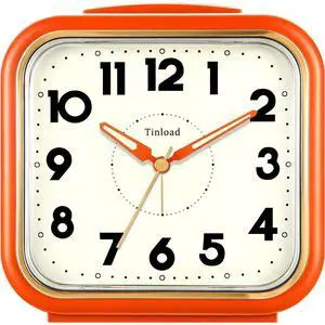 Eyesoul 5.5" Large Analog Alarm Clock Silent Non Ticking Gentle Wake Beep Sounds Increasing Volume Battery Operated Snooze and Manual Light Retro Orange Eyesoul 5.5" Large Analog Alarm Clock Silent Non Ticking Gentle Wake Beep Sounds Increasing Volume Battery Operated Snooze and Manual Light Retro Orange