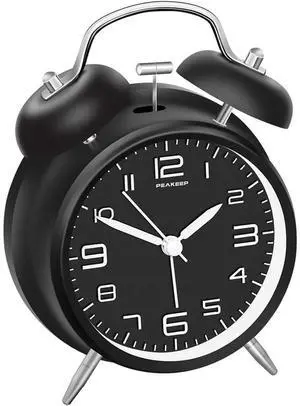 Eyesoul 4 Inches Twin Bell Loud Alarm Clock for Heavy Sleepers, Backlight, Battery Operated Old Fashioned Alarm Clock for Bedrooms (3D-Dial, Black) Eyesoul 4 Inches Twin Bell Loud Alarm Clock for Heavy Sleepers, Backlight, Battery Operated Old Fashioned Alarm Clock for Bedrooms (3D-Dial, Black)