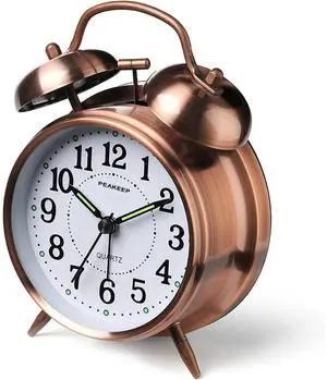 Eyesoul Loud Analog Alarm Clock for Heavy Sleepers, Vintage 4-Inch Twin Bell Old School Fashioned Wind Up Alarm Clock with Battery Operated for Bedrooms Eyesoul Loud Analog Alarm Clock for Heavy Sleepers, Vintage 4-Inch Twin Bell Old School Fashioned Wind Up Alarm Clock with Battery Operated for Bedrooms