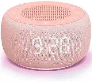 Eyesoul Sound Machine & Alarm Clock 2-in-1-0-100% Display Dimmer, Under Light, Sleep Timer, Precise 30-Level Volume Control White Noise Machine