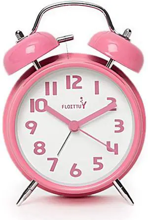 Eyesoul {Loud Alarm for Deep Sleepers) 4'' Twin Bell Alarm Clock with Backlight for Bedroom and Home Decoration(Pink) Eyesoul {Loud Alarm for Deep Sleepers) 4'' Twin Bell Alarm Clock with Backlight for Bedroom and Home Decoration(Pink)