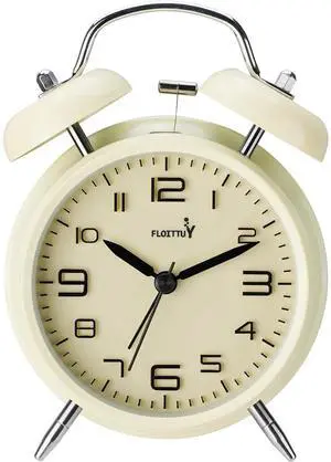 Eyesoul (Loud Alarm for Deep Sleepers 4'' Twin Bell Alarm Clock, Stereo Digital Dial Alarm Clock with Backlight for Bedroom and Home Decoration(Cream Cheese) Eyesoul (Loud Alarm for Deep Sleepers 4'' Twin Bell Alarm Clock, Stereo Digital Dial Alarm Clock with Backlight for Bedroom and Home Decoration(Cream Cheese)