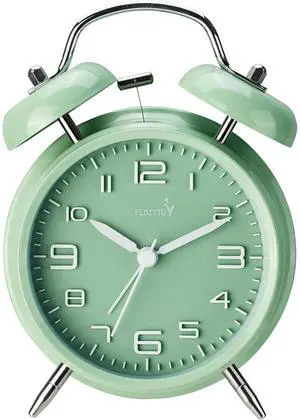 Eyesoul (Loud Alarm for Deep Sleepers 4'' Twin Bell Alarm Clock, Stereo Digital Dial Alarm Clock with Backlight for Bedroom and Home Decoration(Pea Green) Eyesoul (Loud Alarm for Deep Sleepers 4'' Twin Bell Alarm Clock, Stereo Digital Dial Alarm Clock with Backlight for Bedroom and Home Decoration(Pea Green)