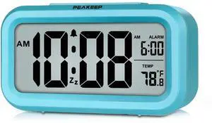 Eyesoul Night Light Digital Alarm Clock Battery Operated with Indoor Temperature, Desk Small Clock (Blue) Eyesoul Night Light Digital Alarm Clock Battery Operated with Indoor Temperature, Desk Small Clock (Blue)