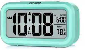 Eyesoul Night Light Digital Alarm Clock Battery Operated with Indoor Temperature, Desk Small Clock (Mint) Eyesoul Night Light Digital Alarm Clock Battery Operated with Indoor Temperature, Desk Small Clock (Mint)