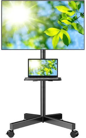 Eyesoul Mobile TV Stand for 23-60 Inch LCD LED Flat/Curved Screen TVs, Tilt TV Cart Holds up to 88Lbs, Portable TV Stand with Laptop Shelf, Rolling TV Floor Stand Max VESA 400x400mm (PSTVMC06) Eyesoul Mobile TV Stand for 23-60 Inch LCD LED Flat/Curved Screen TVs, Tilt TV Cart Holds up to 88Lbs, Portable TV Stand with Laptop Shelf, Rolling TV Floor Stand Max VESA 400x400mm (PSTVMC06)