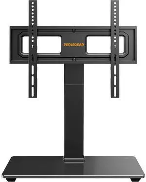 Eyesoul Universal Swivel TV Stand Base for 3270 inch TVs, Height Adjustable Table Top TV Stand Mount with Tilt, Tempered Glass Base, Holds up to 88 lbs, Max VESA 400x400mm, PGTVS26
