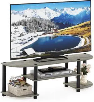 Eyesoul TURN-S-TUBE TV Stand, Wide Entertainment Center, TV Console for TV up to 55 Inch, for Living Room, Bedroom, Oak Grey