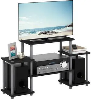 Eyesoul Turn-N-Tube No Tools Entertainment TV Stands, Black/Grey