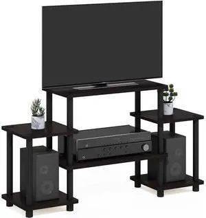 Eyesoul Turn-N-Tube No Tools Entertainment Center, Round, Square corner, Dark Walnut,11257DWN