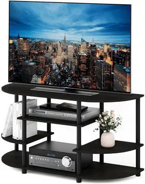 Eyesoul JAYA Simple Design Corner TV Stand, Espresso/Black