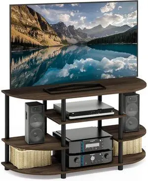 Eyesoul JAYA Simple Design Corner TV Stand, Columbia Walnut/Black Eyesoul JAYA Simple Design Corner TV Stand, Columbia Walnut/Black