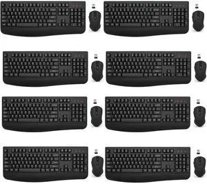 Eyesoul Wireless Keyboard and Mouse Combo, 2.4G Full-Sized Ergonomic Computer Keyboard with Wrist Rest and 3 Level DPI Adjustable Wireless Mouse for Windows, Mac OS Desktop/Laptop/PC(8 Pack) Eyesoul Wireless Keyboard and Mouse Combo, 2.4G Full-Sized Ergonomic Computer Keyboard with Wrist Rest and 3 Level DPI Adjustable Wireless Mouse for Windows, Mac OS Desktop/Laptop/PC(8 Pack)