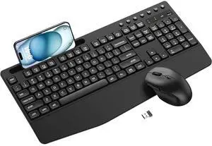 Eyesoul Wireless Keyboard and Mouse Combo with Palm Rest, Phone Holder, Full-Size Quiet Wireless Ergonomic Keyboard and Mouse, Comfortable Natural Typing Compatible for Windows, Laptop, Mac, PC Eyesoul Wireless Keyboard and Mouse Combo with Palm Rest, Phone Holder, Full-Size Quiet Wireless Ergonomic Keyboard and Mouse, Comfortable Natural Typing Compatible for Windows, Laptop, Mac, PC