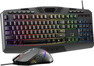 Eyesoul S101-3 PRO Gaming Keyboard and Mouse, RGB Backlit Programmable Keyboard Mouse with Software, Independent Macro Record Keys, Value Combo Set, New Update Version