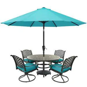 Patio Umbrella for Outdoor Market Table -8 Ribs (10ft,Turquoise)