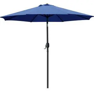 9' Patio Umbrella Outdoor Table Umbrella with 8 Sturdy Ribs (Navy Blue)