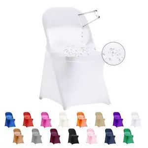 36 PCS Waterproof Stretch Spandex Folding Chair Covers, Dining Room Chair Slipcovers Protector for Wedding, Banquet, Party, Holidays, Celebration and DecorationWhite