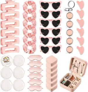 48 Pcs Bridesmaid Proposal Gifts Scrunchies Square Hair Claws Sunglasses Jewelry Storage Boxes Eye Masks Mini Makeup Mirrors Ceramic Jewelry Trays Gua Sha Facial Tool Bridal Gift for Wedding