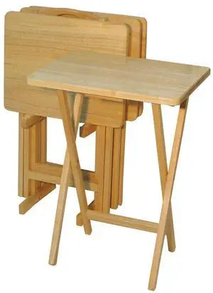 660-40 Tray Table Set, Natural, 14.75 in x 19 in x 25.5 in, 5 Piece