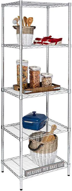 SHF-01054 5-tier chrome shelving unit, 250 lbs