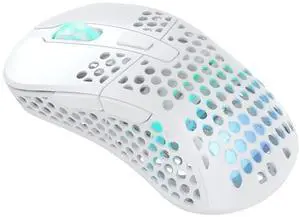 M4 Wireless, Wireless Ultra-Light Gaming Mouse, Optimised for E-Sports, 2.4 GHz, RF RGB Lighting, Adaptable Ergonomic Right-Handed Mouse, Rechargeable, White