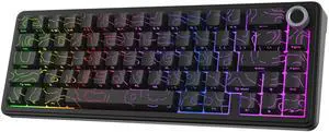 EPOMAKER X Aula F65 PRO Wireless Mechanical Gaming Keyboard, Hot-Swap, 5-Layer Padding, Creamy Gasket, Knob and Shine-Through PBT Keycap, RGB, BT/2.4GHz/USB-C (Black Topographic, Ice Crystal Switch) EPOMAKER X Aula F65 PRO Wireless Mechanical Gaming Keyboard, Hot-Swap, 5-Layer Padding, Creamy Gasket, Knob and Shine-Through PBT Keycap, RGB, BT/2.4GHz/USB-C (Black Topographic, Ice Crystal Switch)