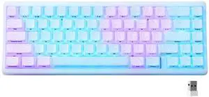 x XVX M67 Wireless 60% Percent Keyboard, QMK/VIA Topographic Gaming Keyboard, Tri-Mode Thocky Creamy Mechanical Key Board, Hot Swappable Gasket Mount RGB IMD Tech for Win/Mac(JadeStone)