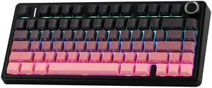 X Aula F75 75% Wireless Gaming Keyboard, Bluetooth/2.4GHz/USB-C, Hot Swappable Creamy Mechanical Keyboard with 5-Layer Padding&Knob, NKRO, RGB (Black Pink)