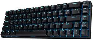 RK68 Wireless Hot Swappable 65% Mechanical Keyboard, 68 Keys Compact BT5.0 Gaming Keyboard with Stand-Alone Arrow/Control Keys, Black, Quiet Red Switch
