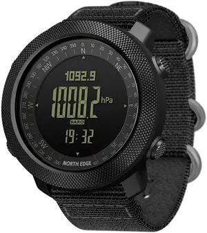 Apache Tactical Sports Watches for Men Outdoor Survival Military Compass Rock Solid Digital Watches with Durable Band, Steps Tracker Pedometer Calories (Black)