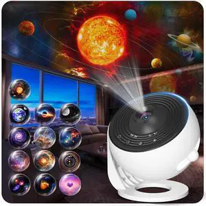 Upgraded Galaxy Projector for Bedroom, 13 in 1 HD Star Projector Light Projector, 360° Rotating Planetarium Projector with Timer and Simple 4 Button Control for Kids, Ceiling, Gifts, Room Decor