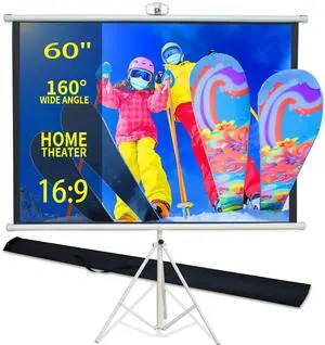 60 Inch Projector Screen Portable with Stand & Carry Bag, 4:3 Aspect Ratio, Lightweight Foldable Design for Home Theater & Outdoor Movies, Easy Setup Indoor Outdoor Projection Screen (60")