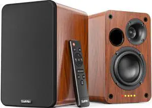 Bluetooth Bookshelf Speakers, 30W X 2 Powered TV Speakers with 3.5 Inch Woofer, Turntable Speakers with Optical/AUX/RCA Input for PC and TV