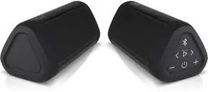 OontZ Ultra Dual Portable Bluetooth Speaker 5.0 2-Pack  IPX7 Waterproof, 14W Enhanced Sound, 20-Hr Battery, 100ft Range, Deep Bass & Clear Audio, Durable for Shower, Pool, or Beach (Black)