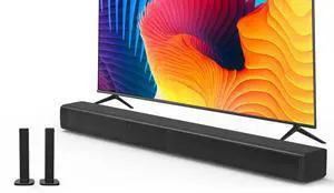 2 in 1 Separable Sound Bar for Smart TV, 2.2 Channel 32Inch Bluetooth 5.0 TV Speaker for Surround Sound System, Built-in Dual Subwoofer, Bass Adjustable, Remote Control Included(Sound Bar)