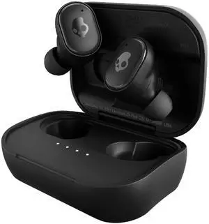 Grind Wireless Earbuds, Bluetooth Headphones, Up to 40 Hours Battery, Noise Isolating Fit, Microphone for iPhone Android, Customizable via Skull-iQ App - True Black