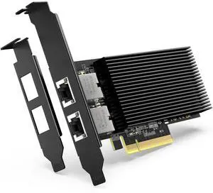 10G PCI-E Network Card with 10Gbps Dual RJ45 Ports, Intel X540-T2 Conrtoller,  10Gb Ethernet Adapter Card Compatible with PCI Express X8, X16, Support Windows/Windows Server/Linux/VMware