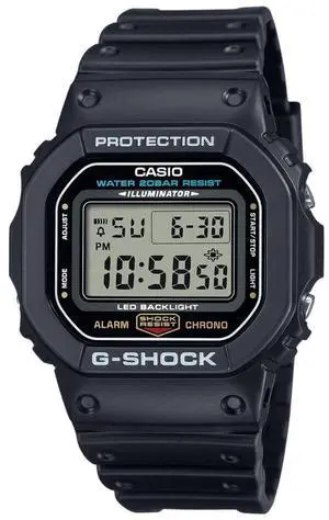 Shock Resistant DW5600UE-1V Men's Water Resistant Black Resin Sport Watch