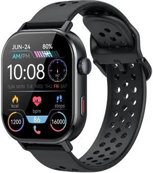 Smart Watch GPS, 2.06"HD AMOLED Display Smartwatch for Men/Women(Answer/Make Call),110+ Workout Mode, 5 ATM Water-Resistance, Heart Rate/Sleep Monitor /Stress, Pedometer Running Watch for Android/iOS