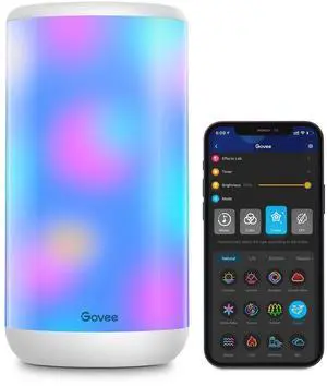 RGBIC Table Lamp, Smart Lamp Work with Alexa, LED Lamp with Music Sync and 43 Scene Modes, Color Changing Lamp for Bedroom Decor, Dimmable Night Light (Corded Electric)