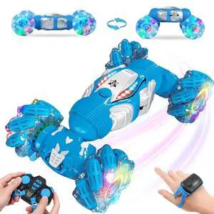 Boys Birthday Gift Ideas- Gesture Sensing RC Stunt Car Toy for Kids, Hand-Controlled 2.4Ghz Remote Control Twist Cars, 4WD All-Terrain Off-Road Vehicle