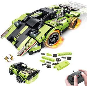 STEM Building Toys for Kids with 2-in-1 Remote Control Racer Snap Together Engineering Kits Early Learning Racecar Building Blocks - Best Gift for 6 7 8 9Year Old Boys and Girls
