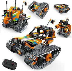 5 in 1 STEM Remote Control Building Kit, 392Pcs Blocks Erector Projects Set Toys for Kids Age 8-12, Build a Tank/Robot/AVT DIY Science Educate 6 7 9 10 11 Years Old for Boys & Girls Gift Ideas
